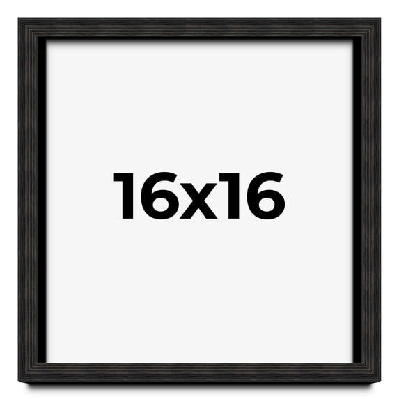 16x16 Shadow Box Black Rustic Barnwood Display Frame | 1.125 Inch Deep | 0.875 Inch Moulding Width