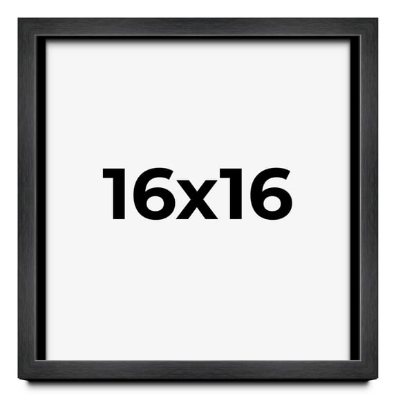 16x16 Shadow Box Frame Grey Charcoal Black | 0.875 Inches Deep | Solid Wood Shadowbox Display Frame