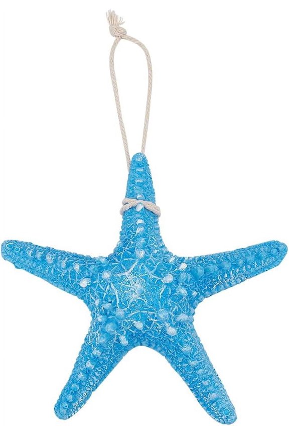 16x16cm Resin Starfish Ornaments Large Seaside Hanging Wall Decoration Mediterranean Style Light Blue Beach Starfish Pendant Bedroom Bathroom Wedding Party oto Props Decor Light Sky Blue