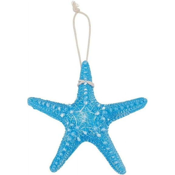 16x16cm Resin Starfish Ornaments Large Seaside Hanging Wall Decoration Mediterranean Style Light Blue Beach Starfish Pendant Home Restaurant Bedroom Bathroom Wedding Party Photo Props Decor for DIY