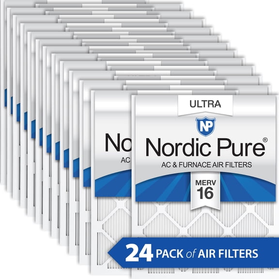16x16x1 (Actual: 15_3/4x15_3/4) Nordic Pure Ultra MERV 16 Air Filters 24 Pack