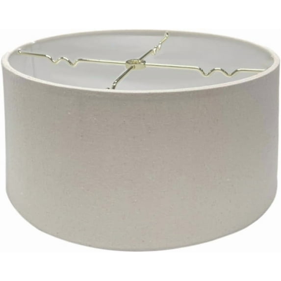 16x16x9 Hardback Shallow Drum Lampshade Light Oatmeal Linen Fabric