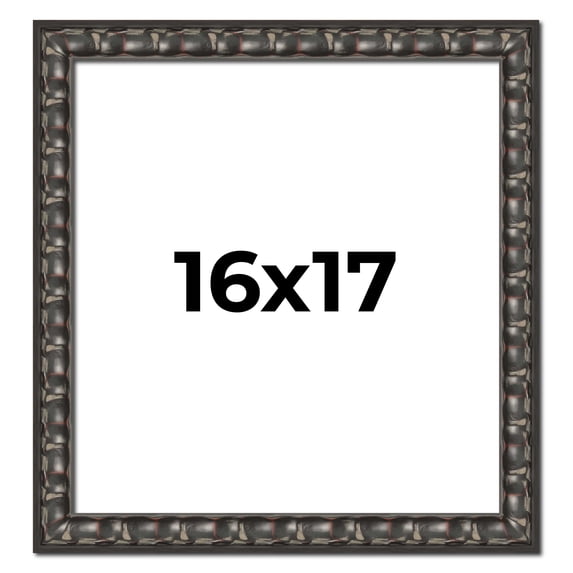 16x17 Frame Black-Brown Medieval Solid Wood Picture Frame | 1.5 Inch Moulding Width | Gotham