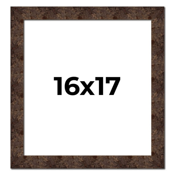 16x17 Frame Brown Burl Real Wood Picture Frame Width 1.625 Inches | Interior Frame Depth 0.5 Inches