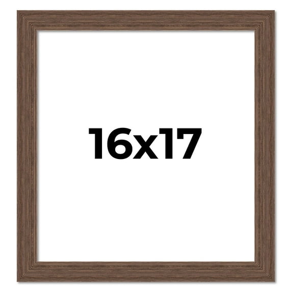 16x17 Frame Brown Farmhouse Solid Wood Picture Frame Width 1.5 Inches | Interior Frame Depth 0.5