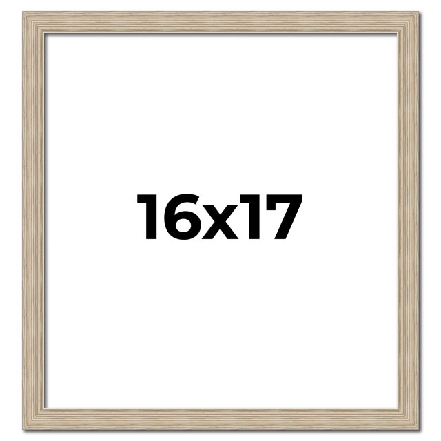 16x17 Frame Grey Solid Wood Picture Frame Width 1 Inches | Interior Frame Depth 0.5 Inches |