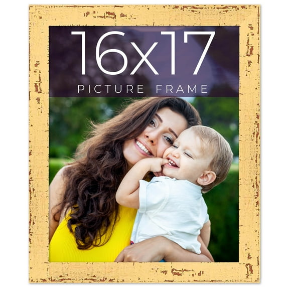 16x17 Frame Yellow Real Wood Picture Frame Width 1.25 inches | Interior Frame Depth 0.5 inches |