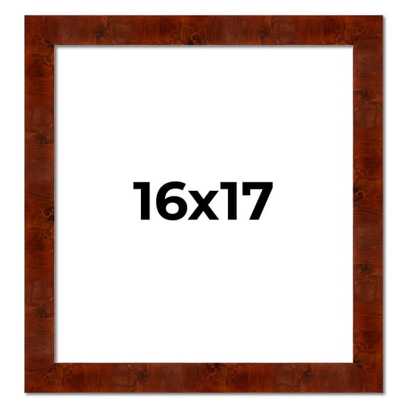 16x17 Walnut Brown Veneer Real Wood Picture Frame Width 1.75 inches | Interior Frame Depth 0.5