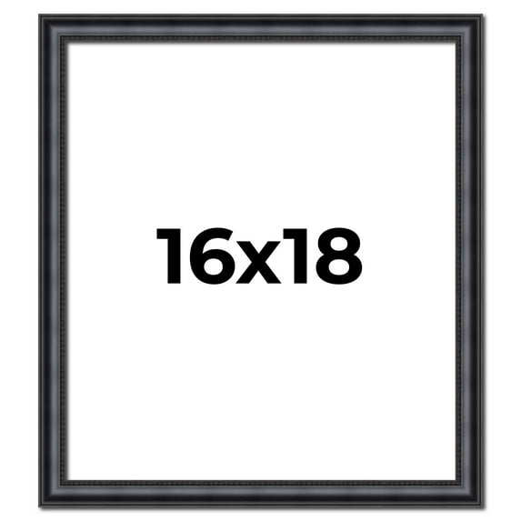 16x18 Frame Black Real Wood Picture Frame Width 1.25 inches | Interior Frame Depth 0.5 inches |