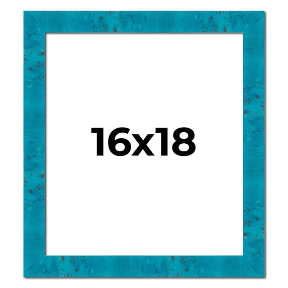 16x18 Frame Blue Teal Burl Wood Picture Frame | 1.75 Inch Moulding Width | Interior Frame Depth 0.5