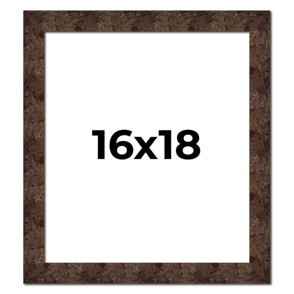16x18 Frame Brown Burl Real Wood Picture Frame Width 1.625 Inches | Interior Frame Depth 0.5 Inches