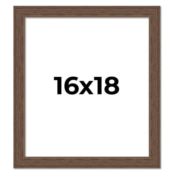16x18 Farmhouse Brown Solid Wood Picture Frame Width 1.5 Inches | Interior Frame Depth 0.5 Inches |
