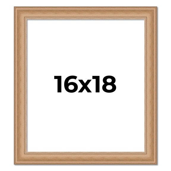 16x18 Frame Charleston Honey Brown Solid Wood Picture Frame Width 1.75 Inches | Interior Depth 0.5