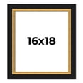 thumbnail image 1 of 16x18 Frame Gold Real Wood Picture Frame Width 2.25 Inches | Interior Frame Depth 0.5 Inches |, 1 of 8