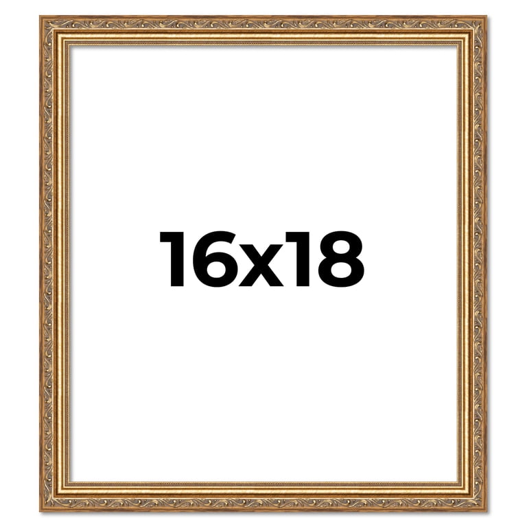 16x18 Frame Gold Solid Wood Picture Frame Width 1.25 Inches