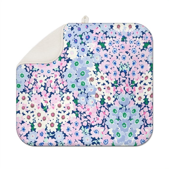 16x18 Inch Boho Kitchen Dish Drying Mat Super Absorbent Microfiber Washable Reusable Dish Drainer Pad for Home and Coffee Bar Use