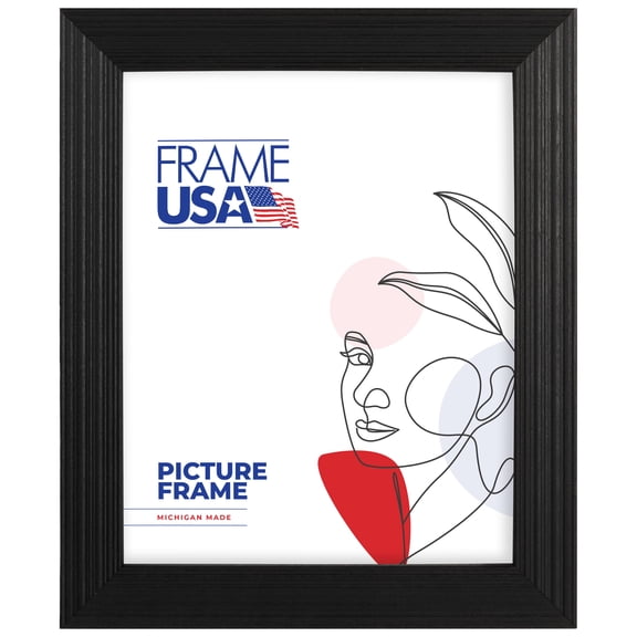 16x18 Picture Frame  Black Timber Style 83585-675, 1.25 Inch Wood Moulding, Includes Plexiglass and Backing, Wall Display Frame for Art, Posters, or Photos  Frame USA