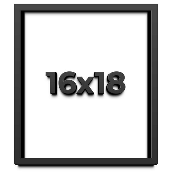16x18 Shadow Box Frame Black | 1 inches Deep Real Wood Contemporary Shadowbox Display Frame | UV