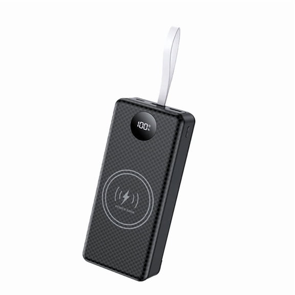 16x18650 Power Bank Case 20000mAh Fast Charging 22.5W+15W Wireless Charging Holder Outdoor Powerbank Box with LEDLight,B