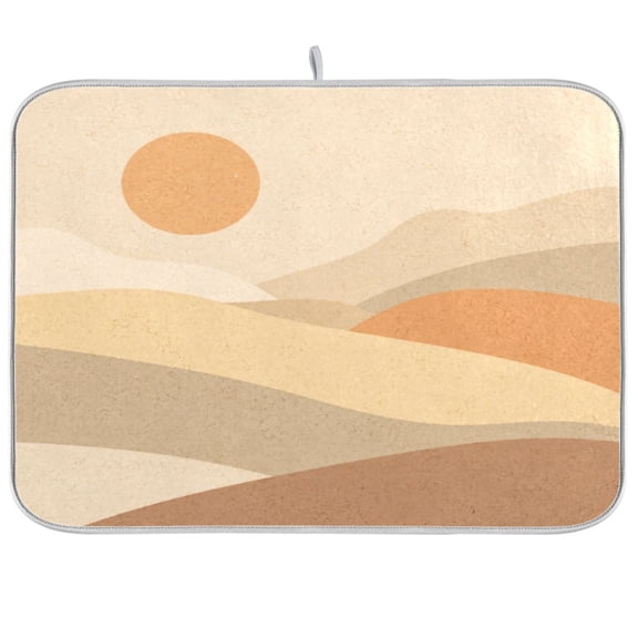 16x18inch Dish Drying Mats Absorbent Drying Mat for Kitchen with Hanging Loop, Sunset Hill Printed