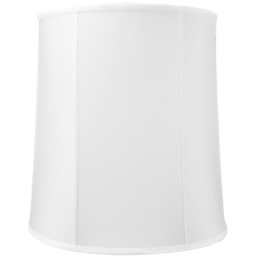 16x18x19 Prestige Extra Large Drum Lampshade White Shantung Silk, Cylinder Shade for Tall Table Lamps