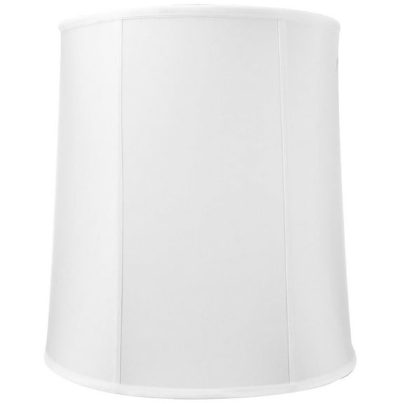 16x18x19 Prestige Extra Large Drum Lampshade White Shantung Silk, Cylinder Shade for Tall Table Lamps