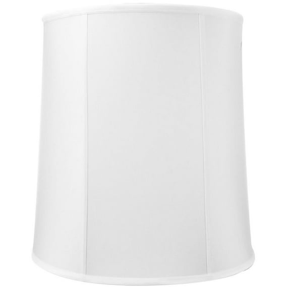 16x18x19 Prestige Extra Large Drum Lampshade White Shantung Silk, Cylinder Shade for Tall Table Lamps
