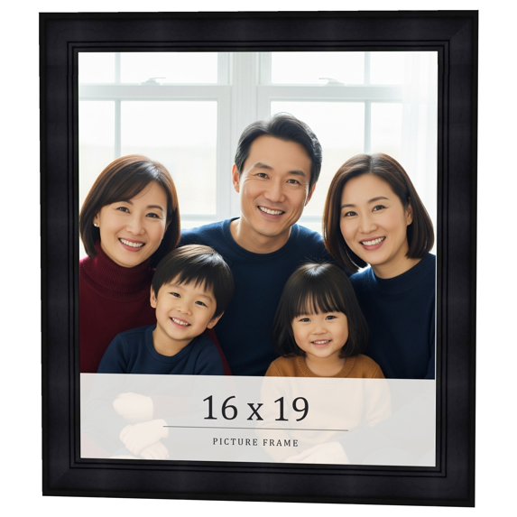 16x19 Frame Black Passaggi Solid Wood Picture Frame Width 1.5 Inches | Interior Depth 0.5 Inches |