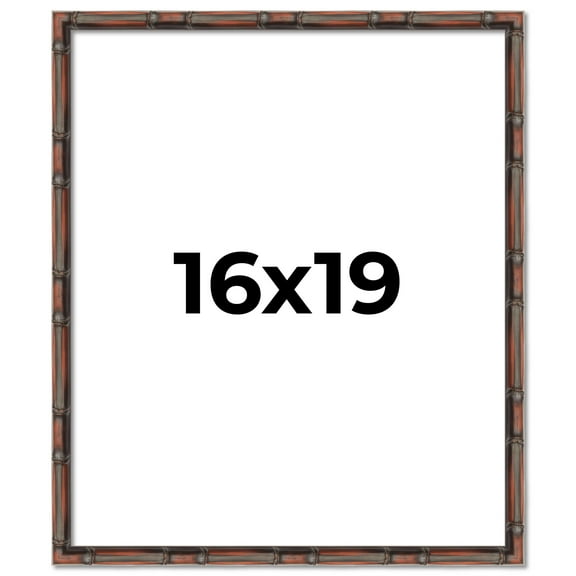 16x19 Frame Brown Bamboo with Dark Coffee/Walnut Finish | Solid Wood Picture Frame Width 0.75