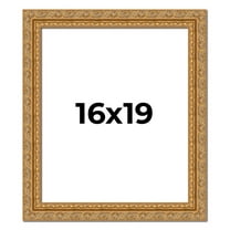 16x19 Frame Gold Ornate Solid Wood Picture Frame | 2 Inch Moulding Width | Firman Traditional Photo