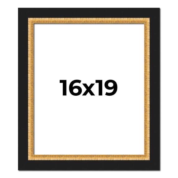 16x19 Frame Gold Real Wood Picture Frame Width 2.25 Inches | Interior Frame Depth 0.5 Inches |