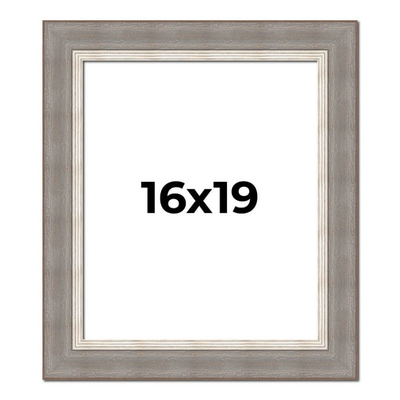 16x19 Frame Grey Real Wood Picture Frame Width 2.75 Inches | Interior Frame Depth 0.5 Inches |