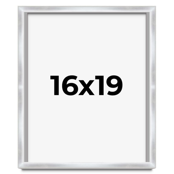 16x19 Frame Silver Whitewashed Wood Grain Solid Wood Shadow Box | 0.75 Inch Moulding Width | 0.75