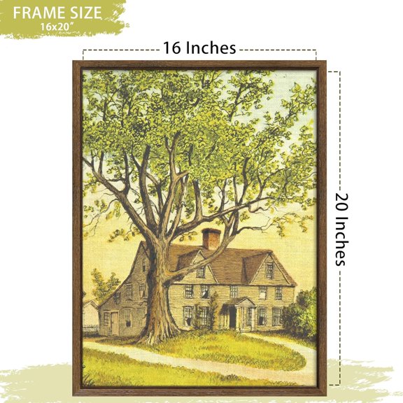 16x20 Canvas Floating Frame with 0.9" Deep, Brown Floater Frame for Canvas Paintings with Adhesive, Vertical or Horizontal Wall Art frame for Prints Oil Painting Diamond Decor, 1 Pack.