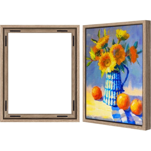 16x20 Canvas Floating Frame with Adhesive Strips Included - Vertical and Horizontal Floating Frame for Artwork - Canvas Frames for Wall Display - Oak