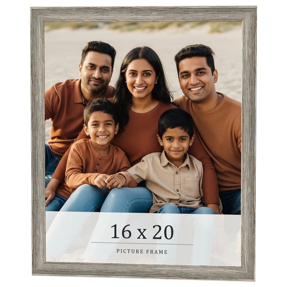 16x20 Frame Grey Solid Wood Picture Frame Width 1 Inches | Interior Frame Depth 0.5 Inches |