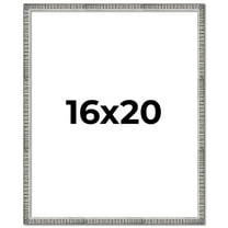 16x20 Frame Silver Grey Distressed Solid Wood Picture Frame | 0.75 Inch Moulding Width | Interior