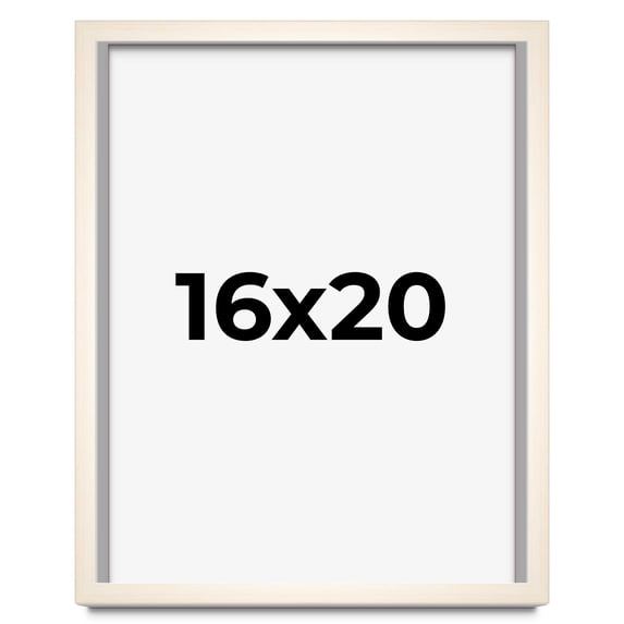 16x20 Frame White Wheat Solid Wood Picture Frame | Moulding Width 0.75 Inches | Interior Depth 0.5