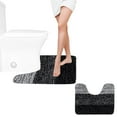 thumbnail image 1 of 16x20 Inch Absorbent Microfiber Bath Mat U-Shape Toilet Rug Non-Slip Bathroom Carpet Machine Washable (Black), 1 of 7