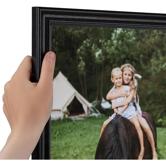 16x20 Inch Black Picture Frame, This 1.00 Inch Custom Poster Frame is Black - Comes with Economy Acrylic and Corrugated Backing
