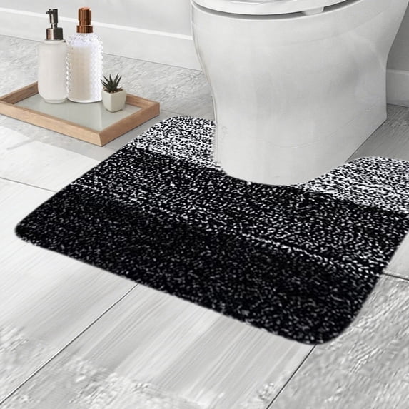16x20 Inch Microfiber Bath Mat, U Shaped Toilet Rug Set, Soft Absorbent Non Slip Floor Mat for Bathroom Stall Decoration
