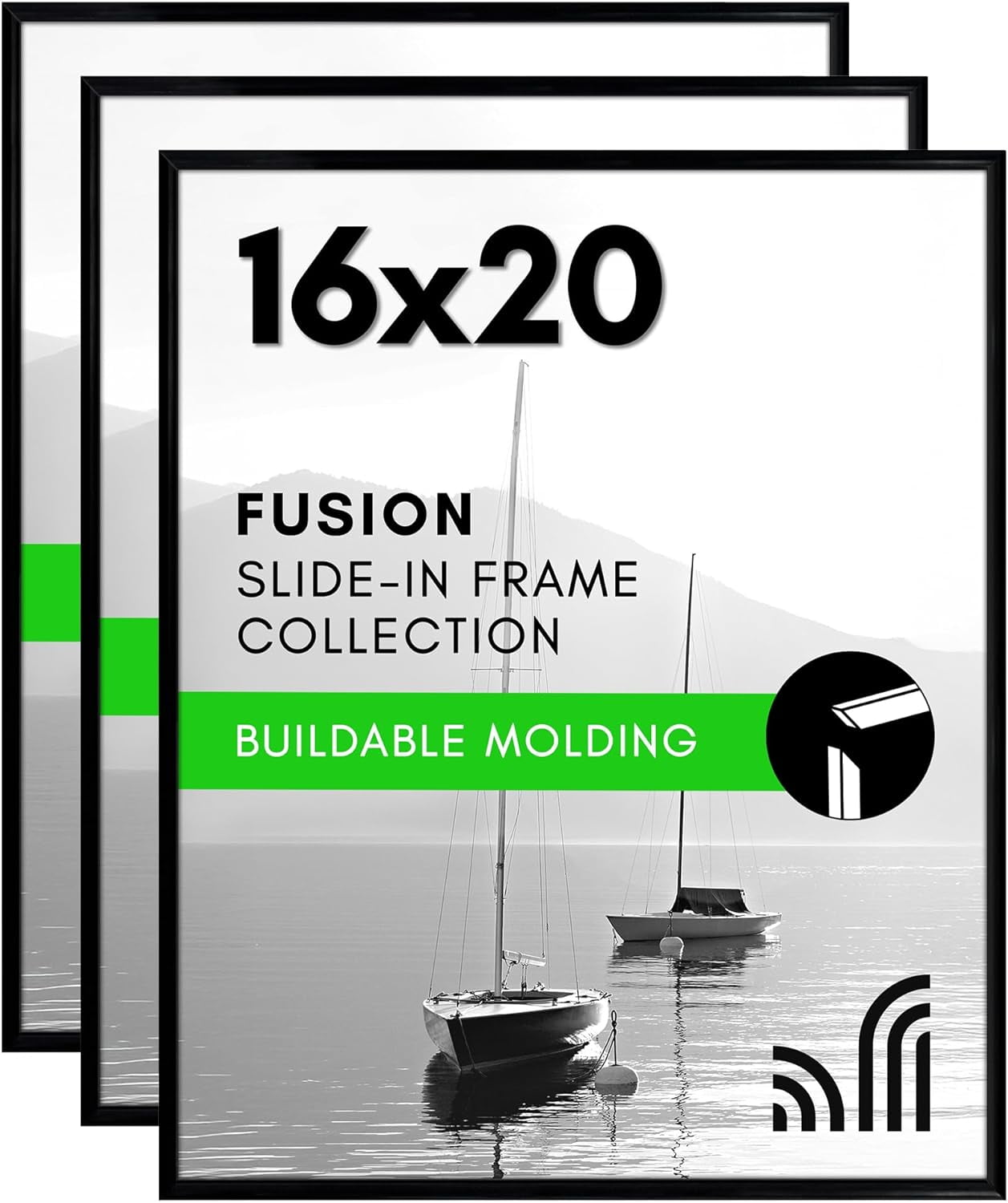 16x20 Picture Frame with Polished Front Cover - Set of 3 - Slide-In ...