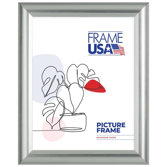 16x20 Picture Frame Silver Deluxe Poster Style 11030, 1 Inch Polystyrene Moulding, Includes Plexiglass and Backing Wall Display Frame for Art, Posters, or Photos Frame USA