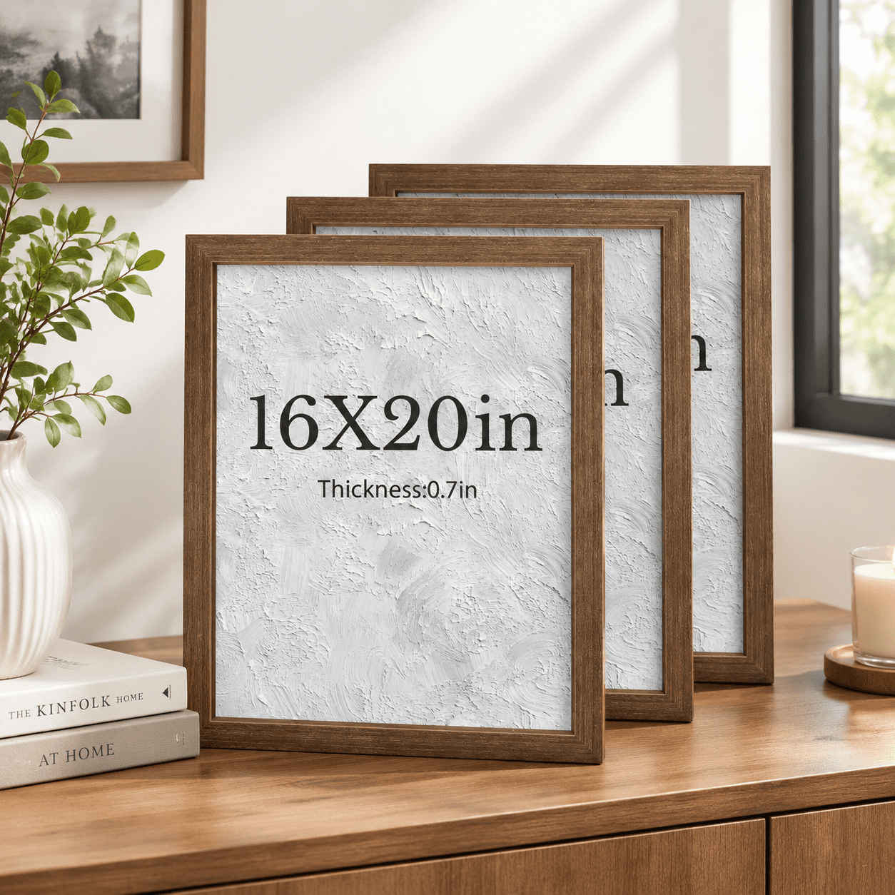Cocktailes Reception Frame 16x20 Picture Frames 3 Pack Brown Wood Wide Border For Printer ...