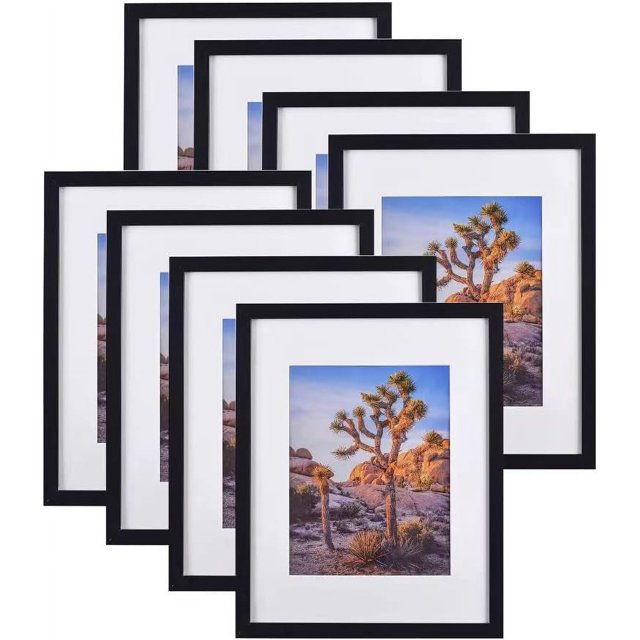 Walmart's 16x20 Black Picture Frames Matted for 11x14 or Without Mat, 8