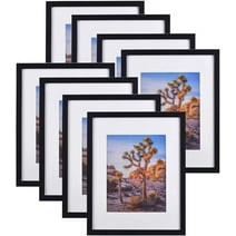 16x20 Picture Frames for Black Picture Frame 16x20 Matted to 11x14 or 16x20 Without Mat, Wall Hanging Photo Frame, 8 Pack.