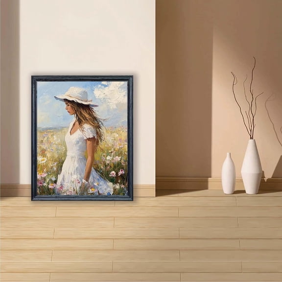 16x20 Premium Oak Wood Picture Frame with Mat, Black Color, 1 Pack