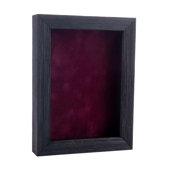 16x20 Shadow Box Frame Barnwood Black Wood | With a 1" Usable Display Depth | Includes a Dark Berry