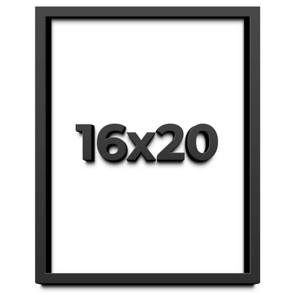 16x20 Shadow Box Frame Black | 1 inches Deep Real Wood Contemporary Shadowbox Display Frame | UV
