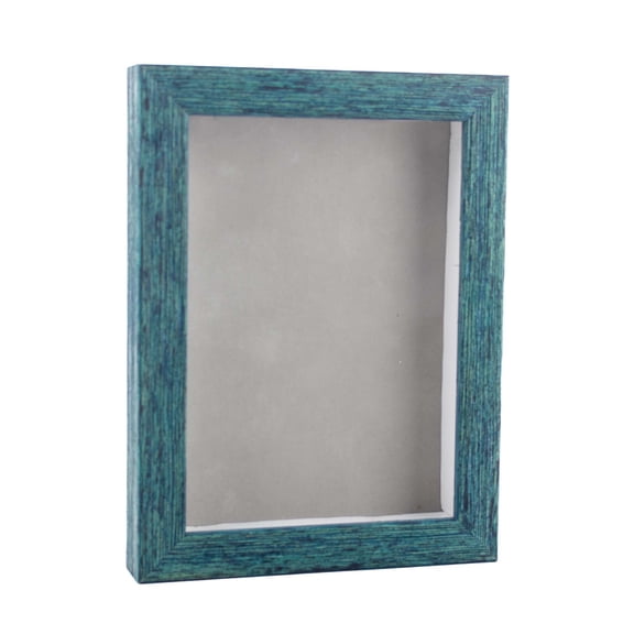 16x20 Shadow Box Frame Blue Wood | With a 1" Usable Display Depth | Includes a Light Grey Real